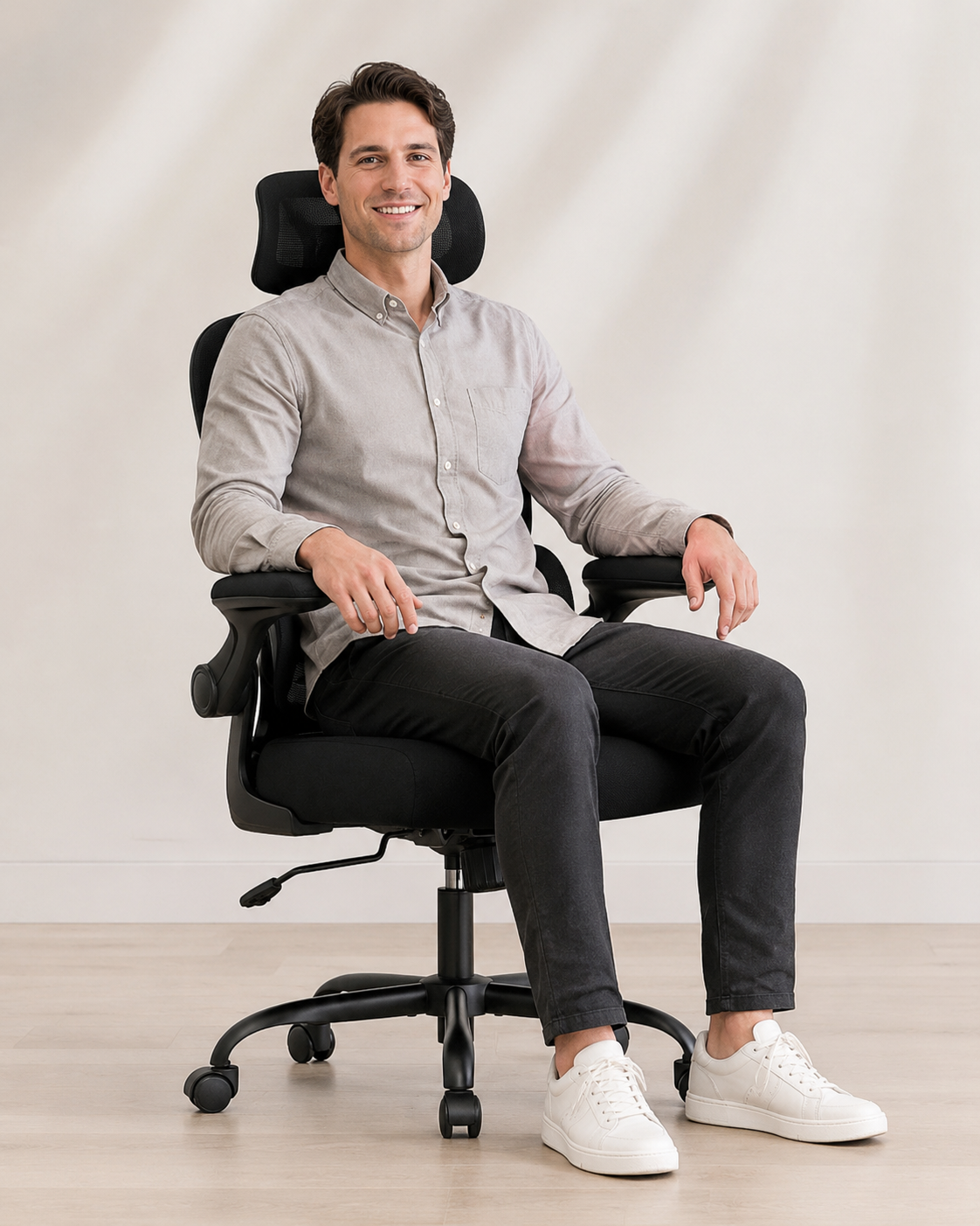 Ergonomic Mesh Office Chair with Headrest &amp; Lumbar Support