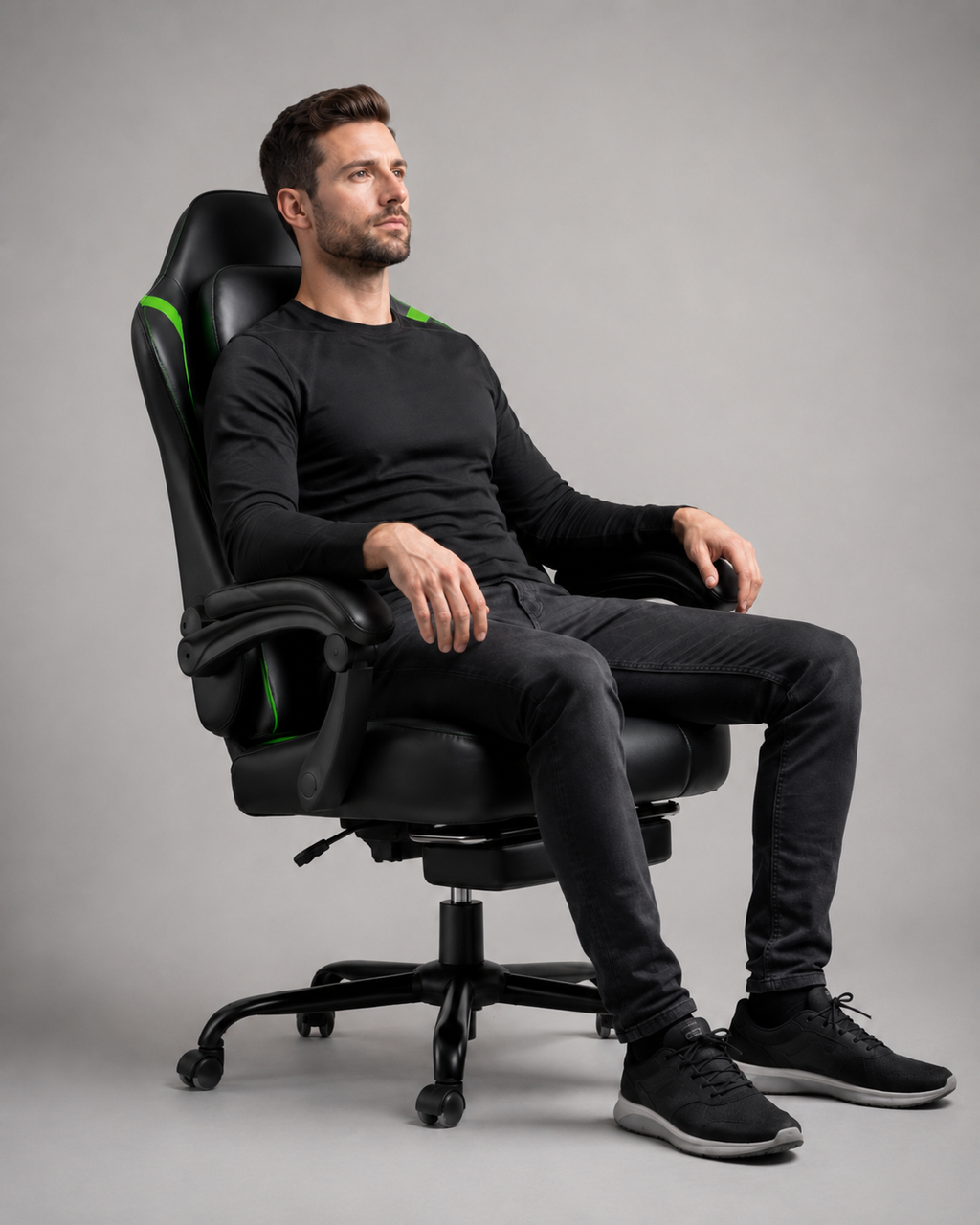 High-Back Gaming Chair Black Green