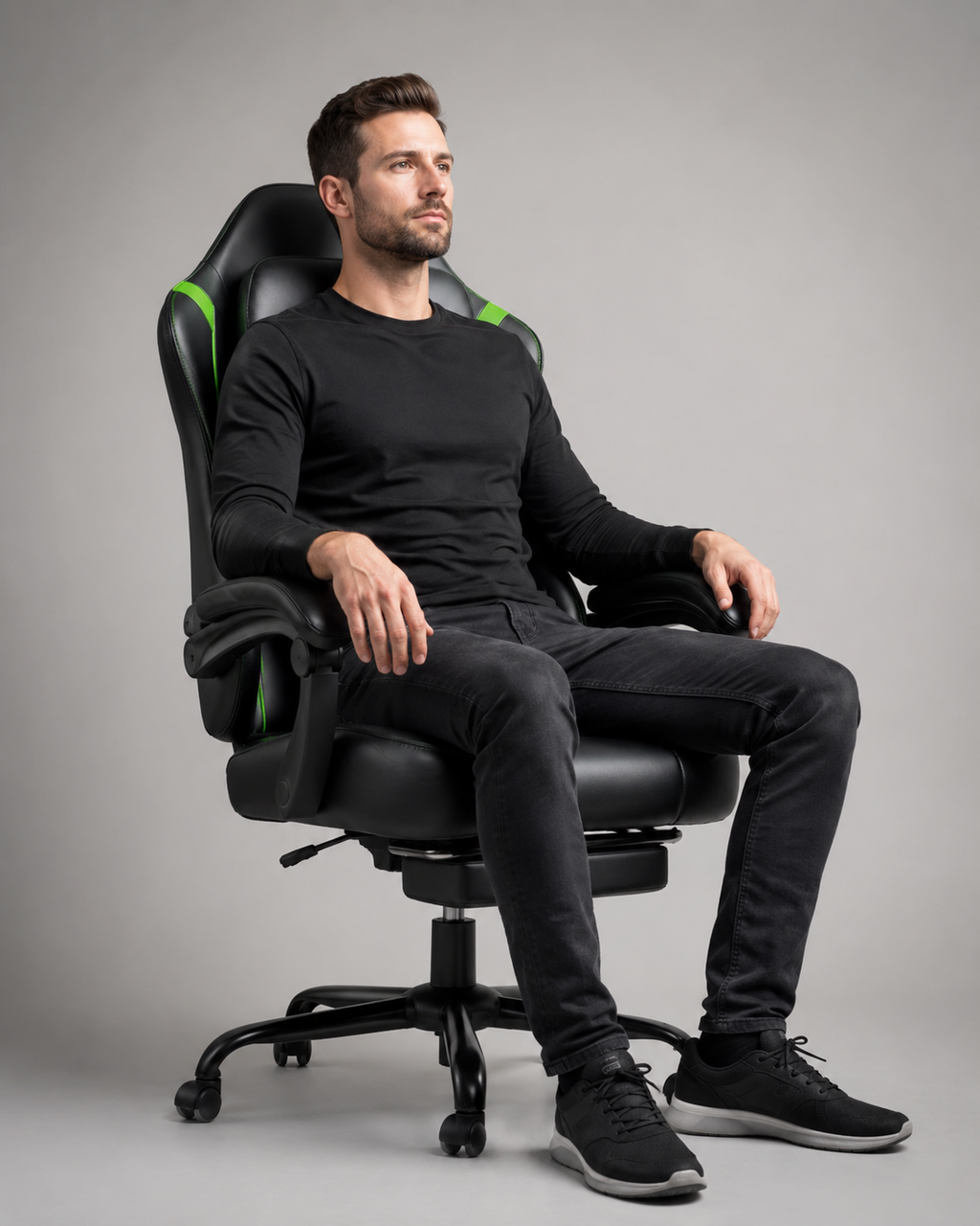 High-Back Gaming Chair Black Green